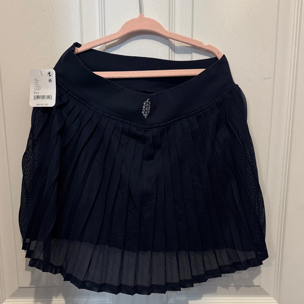 FP Movement by Free People Navy Rally Ruffle Mini Skirt (pleated) - Picture 5 of 7